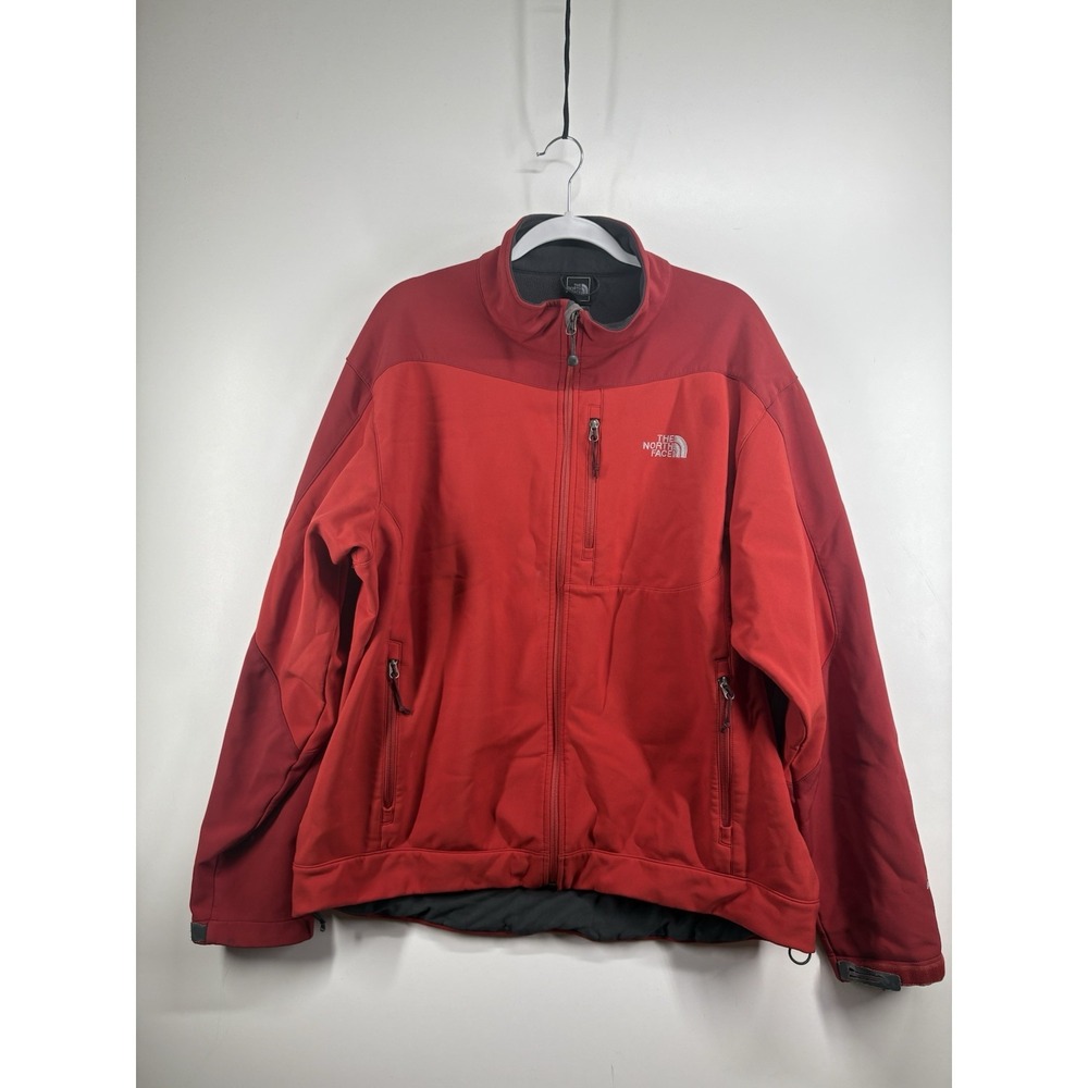 The North Face Apex Softshell Red Mens XXL Windproof Full‎ Zip Hiking Jacket